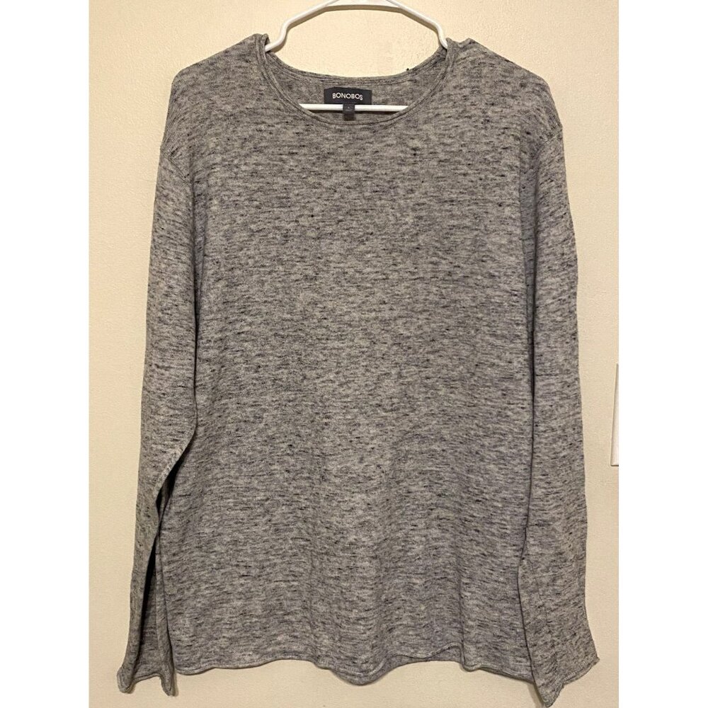 Men's Bonobos Heathered Gray‎ Long Sleeve Crewneck Sweater Size XL